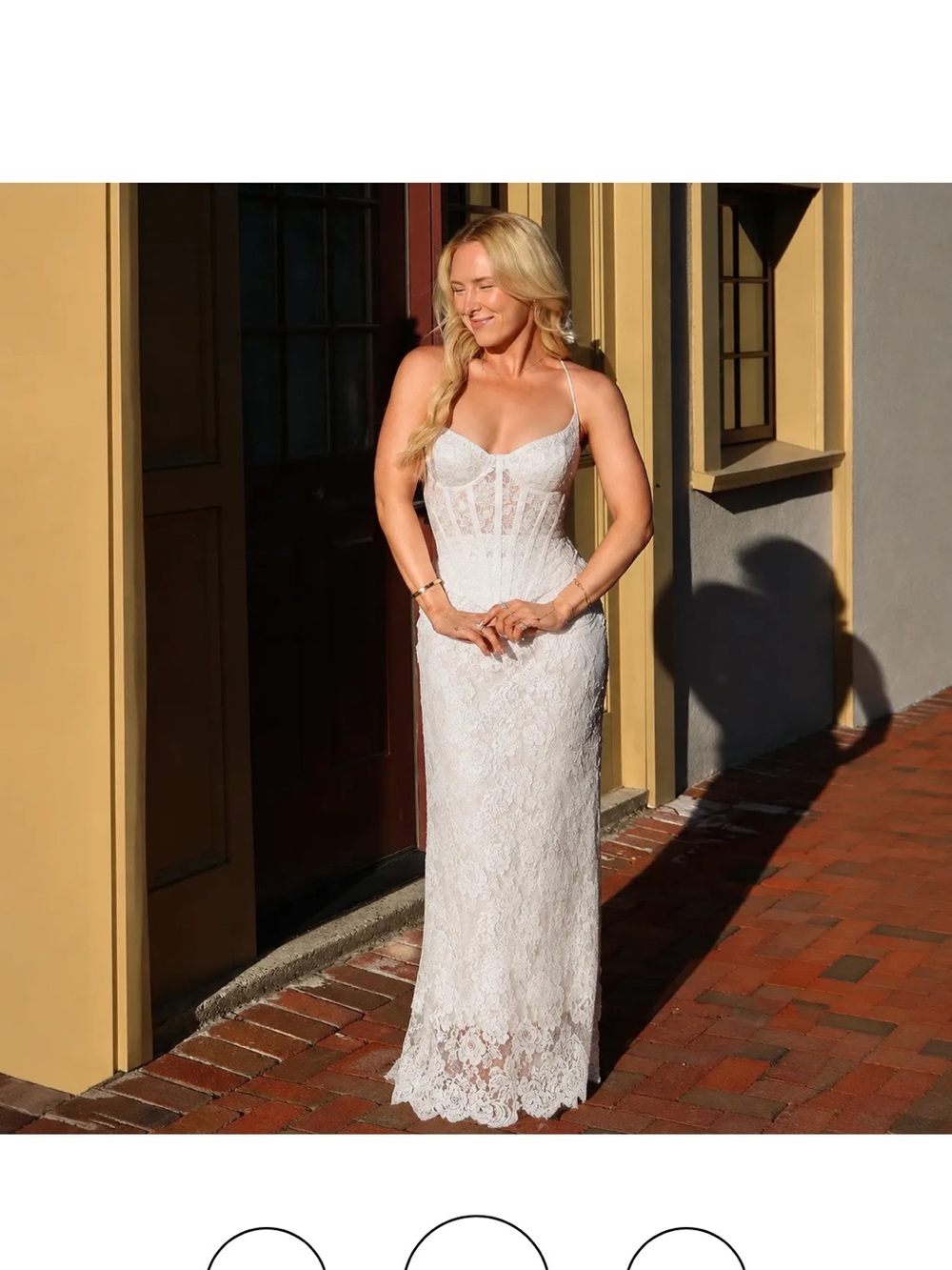 Bridal White Lace Spaghetti-Strap Maxi Dress